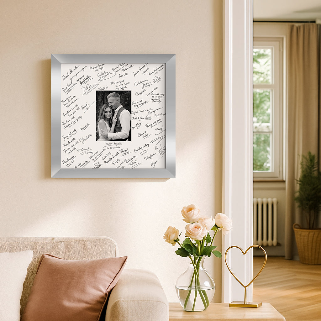 Americanflat Wedding Signature Frame with Mat | Classic Molding