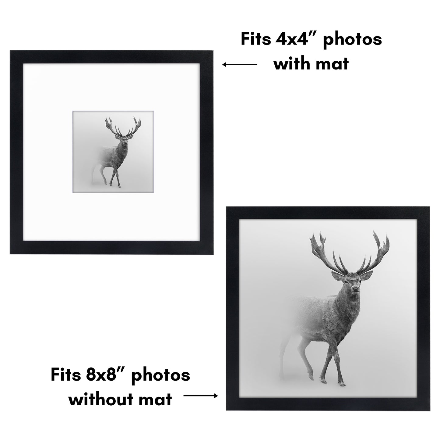 Americanflat 8" x 8" Picture Frames for Grid Gallery - Black