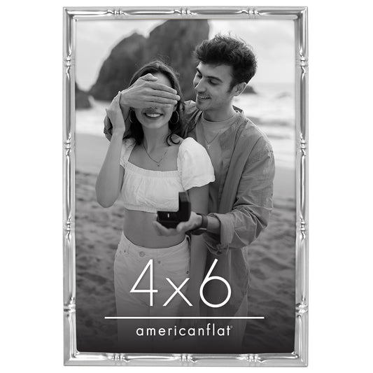Americanflat Picture Frame with Bamboo-Style Molding and Shatter-Resistant Glass - Gallery Style Frames for Tabletop or Wall Display