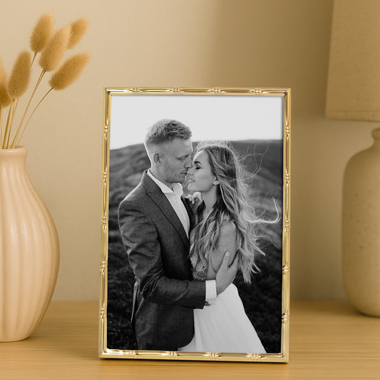 Americanflat Picture Frame | Bamboo-Style Molding | Shatter-Resistant Glass