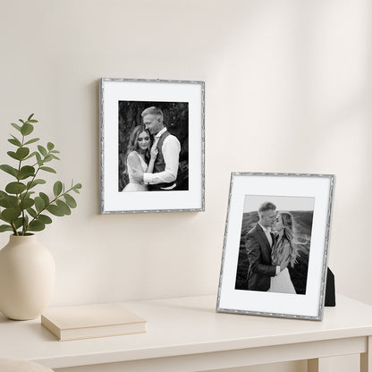 Americanflat Picture Frame with Mat | Bamboo-Style Molding | Shatter-Resistant Glass