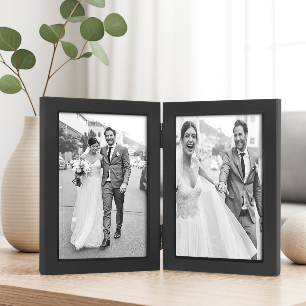 Americanflat Hinged Picture Frame | Wide, Beveled Molding | Shatter-Resistant Glass