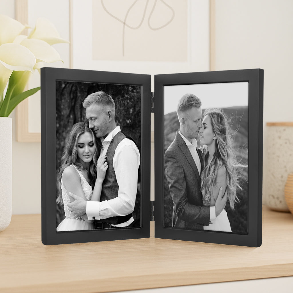Americanflat Hinged Picture Frame | Wide, Beveled Molding | Shatter-Resistant Glass