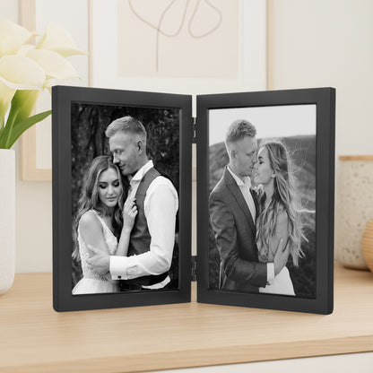 Americanflat Hinged Picture Frame | Wide, Beveled Molding | Shatter-Resistant Glass