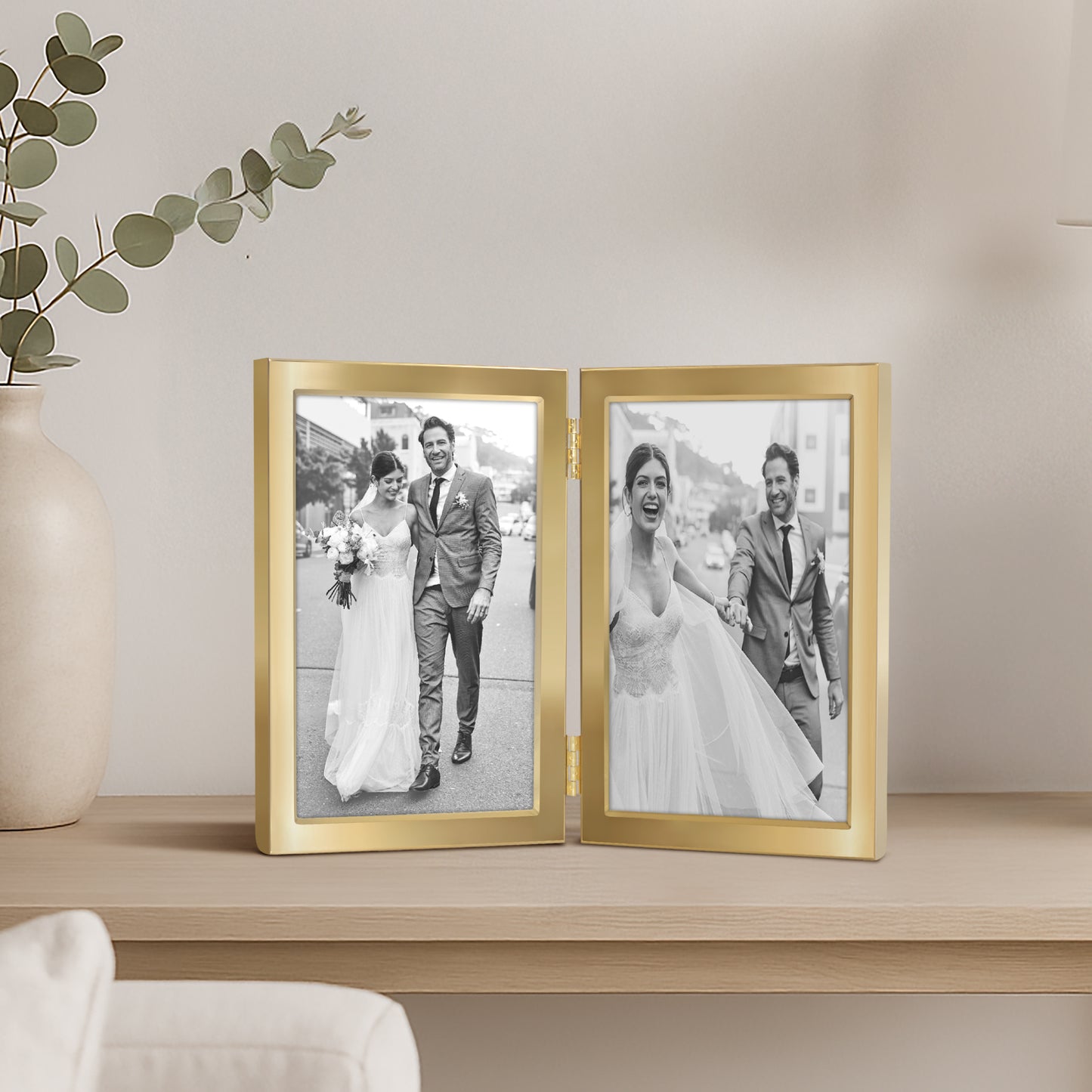 Americanflat Hinged Picture Frame | Wide, Beveled Molding | Shatter-Resistant Glass