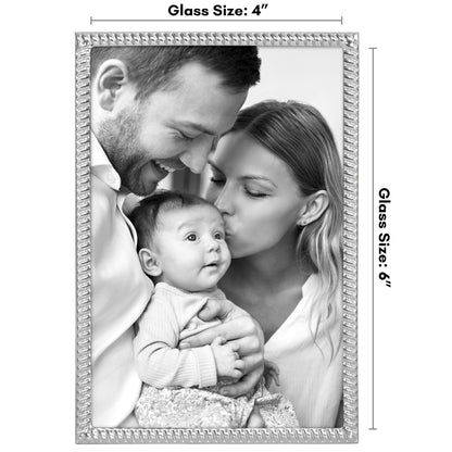 Americanflat Picture Frame with Rope-Style Metal Textured Detailing and Shatter-Resistant Glass - Gallery Style Frames for Tabletop or Wall