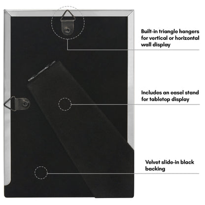 Americanflat Picture Frame with Rope-Style Metal Textured Detailing and Shatter-Resistant Glass - Gallery Style Frames for Tabletop or Wall