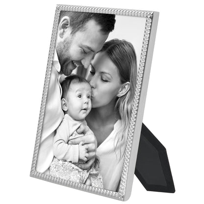 Americanflat Picture Frame with Rope-Style Metal Textured Detailing and Shatter-Resistant Glass - Gallery Style Frames for Tabletop or Wall