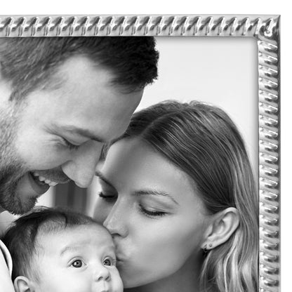 Americanflat Picture Frame with Rope-Style Metal Textured Detailing and Shatter-Resistant Glass - Gallery Style Frames for Tabletop or Wall