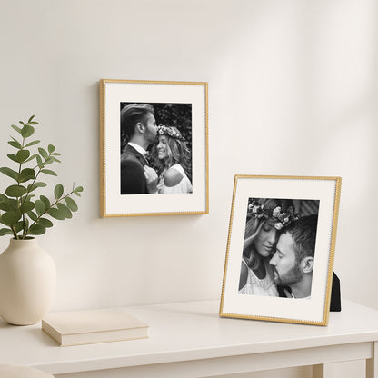 Americanflat Picture Frame with Mat | Rope-Style Textured Detailing | Shatter-Resistant Glass