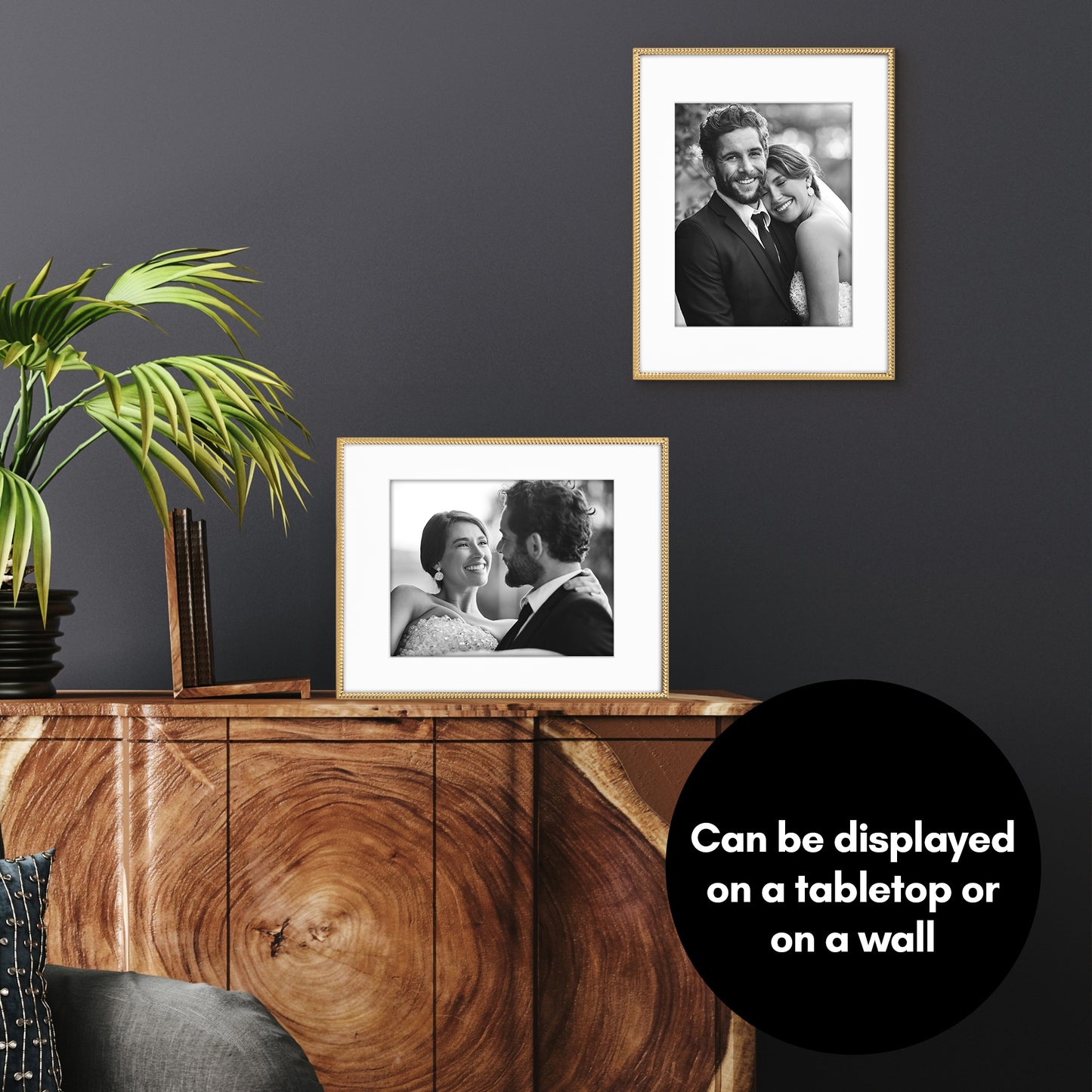 Americanflat Picture Frame with Mat | Rope-Style Textured Detailing | Shatter-Resistant Glass