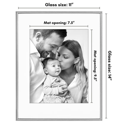 Americanflat Picture Frame with Mat | Rope-Style Textured Detailing | Shatter-Resistant Glass
