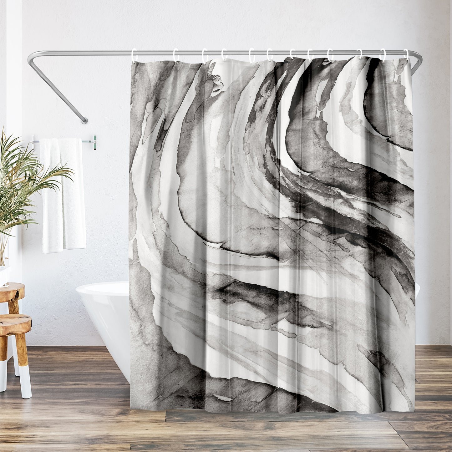 Abstract Shower Curtain Gulf by PI Creative Art