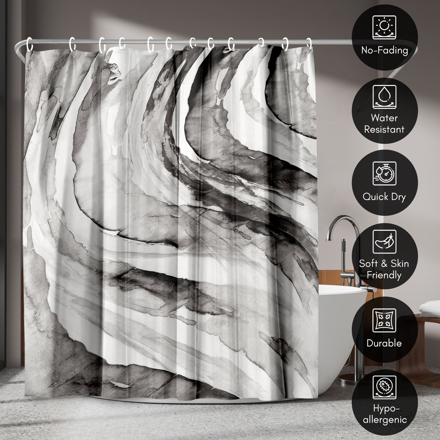 Abstract Shower Curtain Gulf by PI Creative Art