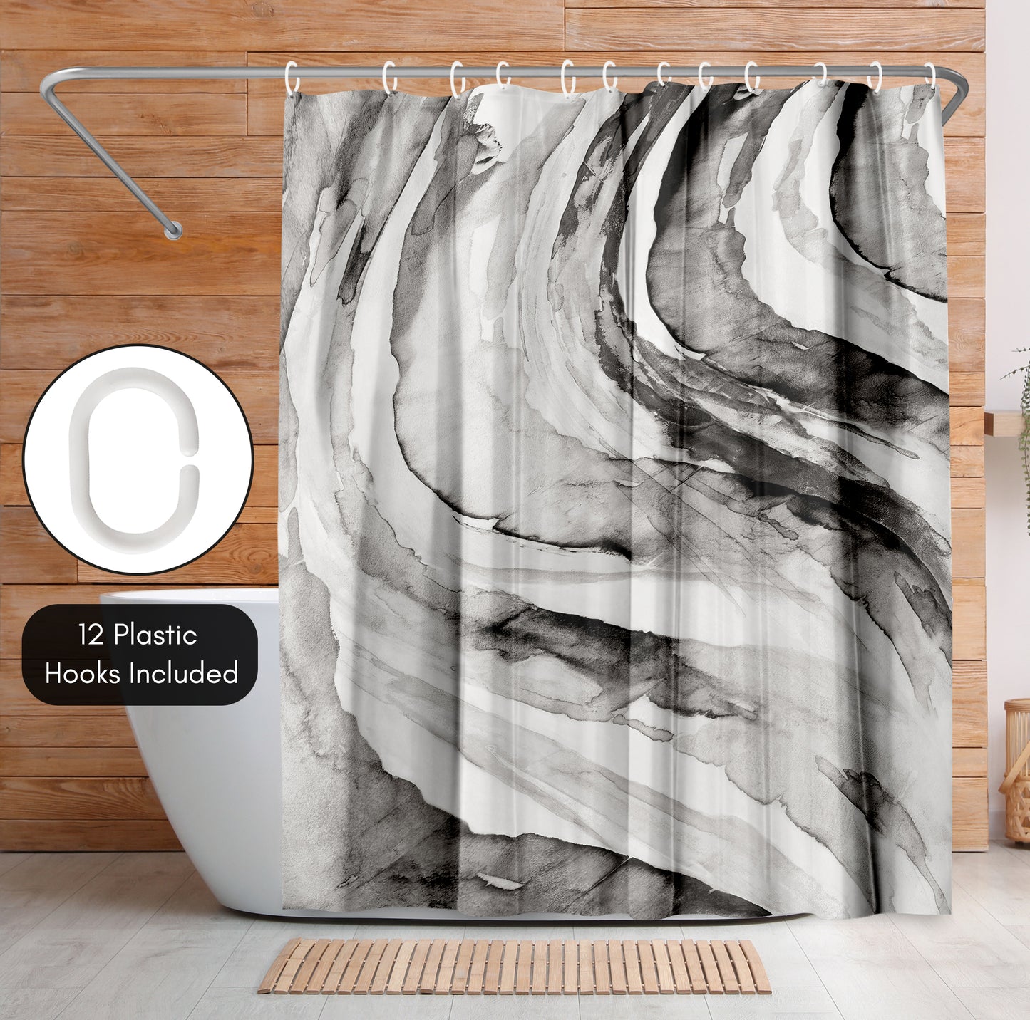 Abstract Shower Curtain Gulf by PI Creative Art