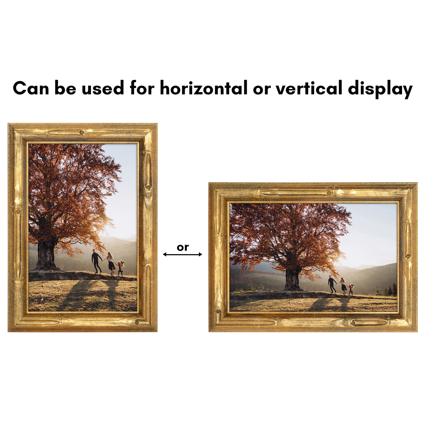 Americanflat Picture Frame | Faux Bamboo Molding | Shatter-Resistant Glass