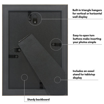Americanflat Picture Frame | Faux Bamboo Molding | Shatter-Resistant Glass