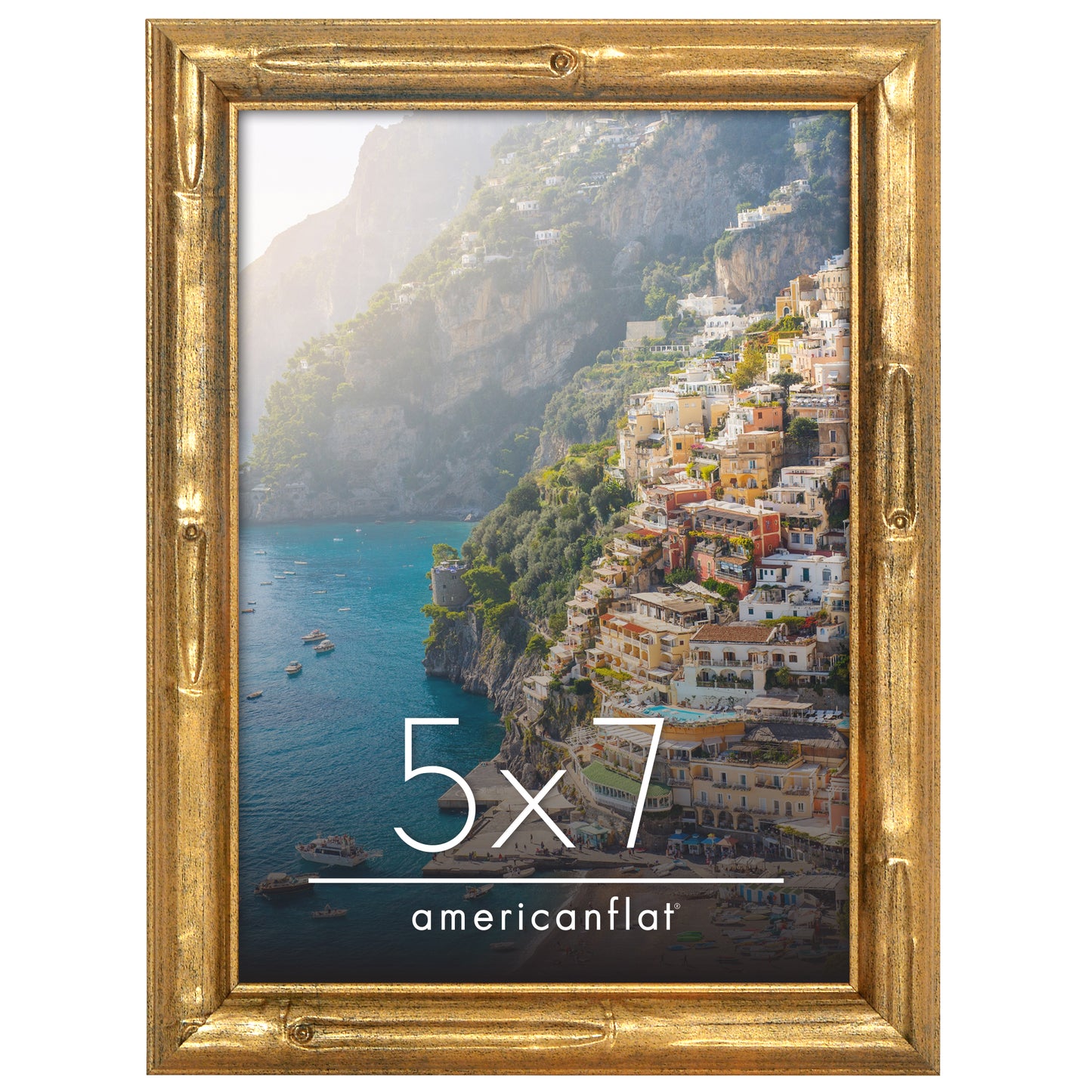 Americanflat Picture Frame | Faux Bamboo Molding | Shatter-Resistant Glass