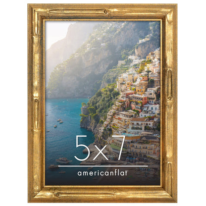 Americanflat Picture Frame | Faux Bamboo Molding | Shatter-Resistant Glass