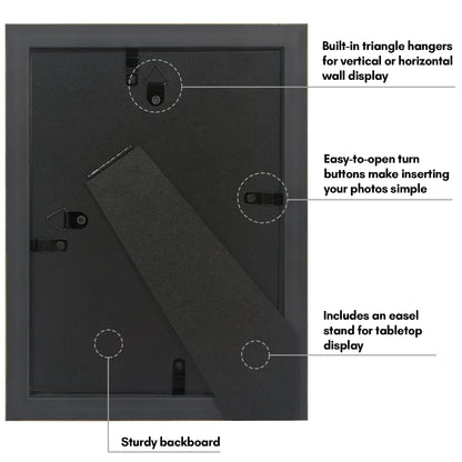 Americanflat Picture Frame | Faux Bamboo Molding | Shatter-Resistant Glass