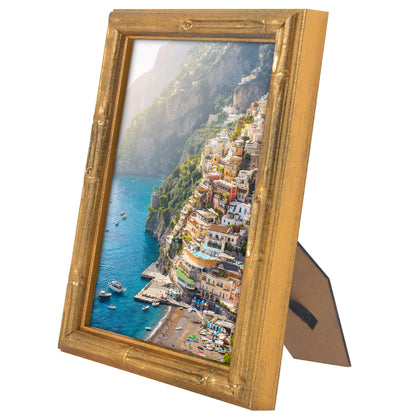 Americanflat Picture Frame | Faux Bamboo Molding | Shatter-Resistant Glass