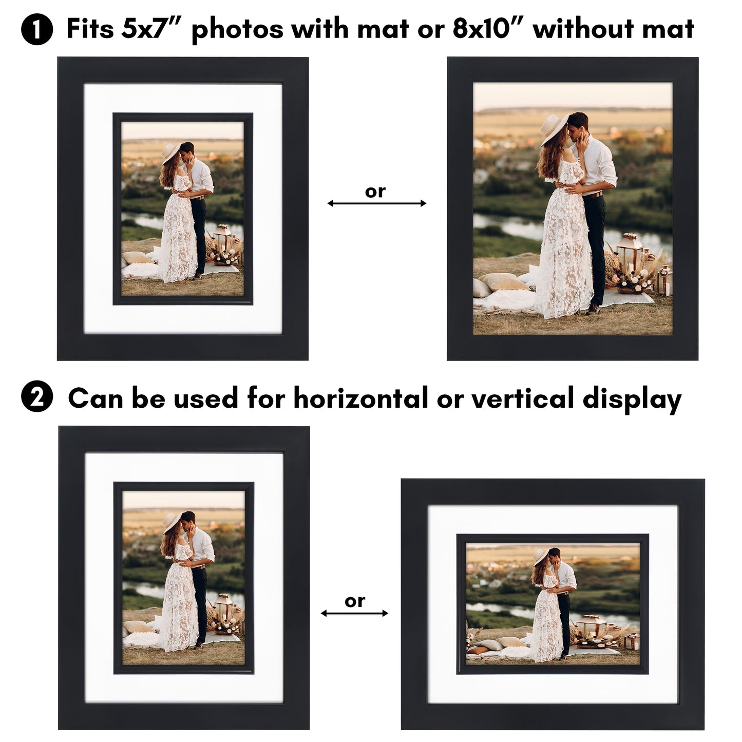 Americanflat Picture Frame | Decorative Inner Mat Accent