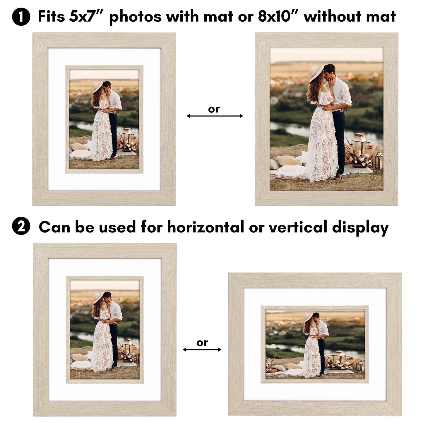 Americanflat Picture Frame | Decorative Inner Mat Accent