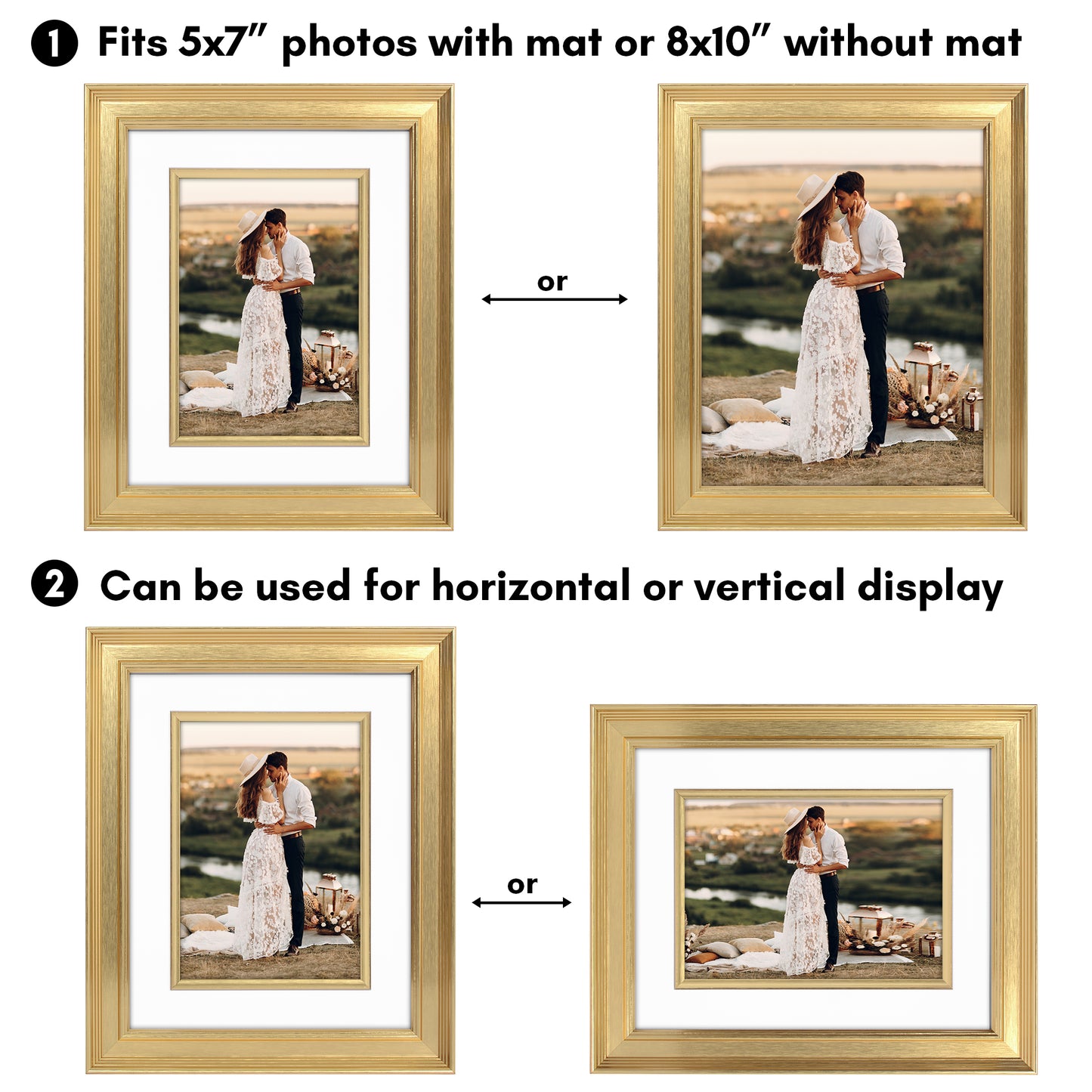 Americanflat Picture Frame | Decorative Inner Mat Accent
