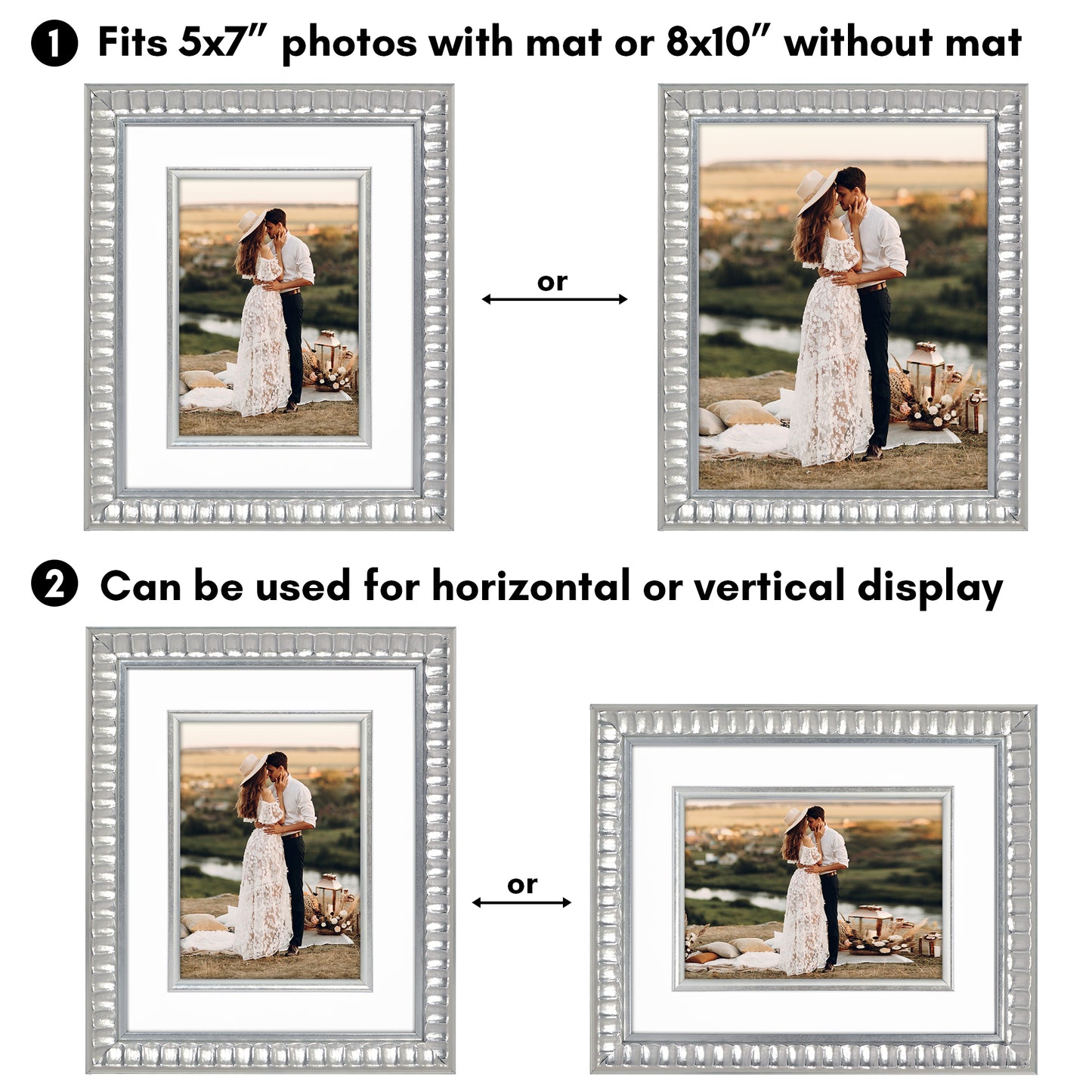 Americanflat Picture Frame | Decorative Inner Mat Accent