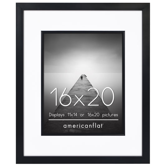 Americanflat Picture Frame with Decorative Inner Mat Accent - Statement Frame with Polished Plexiglass