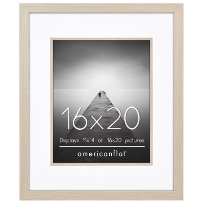 Americanflat Picture Frame with Decorative Inner Mat Accent - Statement Frame with Polished Plexiglass
