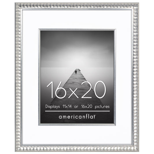 Americanflat Picture Frame with Decorative Inner Mat Accent - Statement Frame with Polished Plexiglass