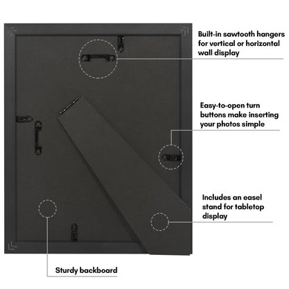 Americanflat Vintage Picture Frame with Mat and Beaded Accents with Shatter Resistant Glass