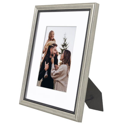 Americanflat Vintage Picture Frame with Mat and Beaded Accents with Shatter Resistant Glass