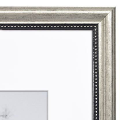Americanflat Vintage Picture Frame with Mat and Beaded Accents with Shatter Resistant Glass