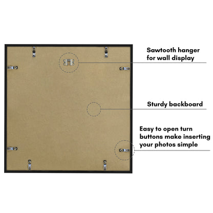 Americanflat 20x20 Poster Frame - Set of 3 - Use as 8x10 Frame with Mat or 20x20 Frame Without Mat - Black