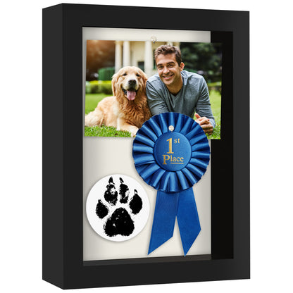 Shadow Box Frame with Soft Linen Back - Engineered Wood for Wall and Tabletop