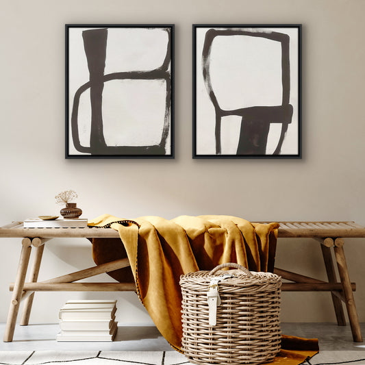 Americanflat Black and White Modern Canvas Wall Art - Set of 2