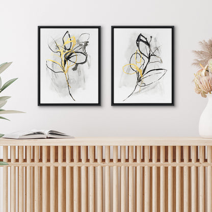Americanflat Black and White Modern Canvas Wall Art - Set of 2 - Modern Abstract Wall Art