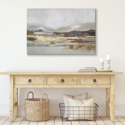 Abstract Earth Tones Canvas Wall Art with Hand-Painted Accents and Gold Foil - Gallery Wrap