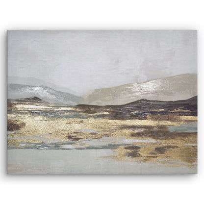 Abstract Earth Tones Canvas Wall Art with Hand-Painted Accents and Gold Foil - Gallery Wrap