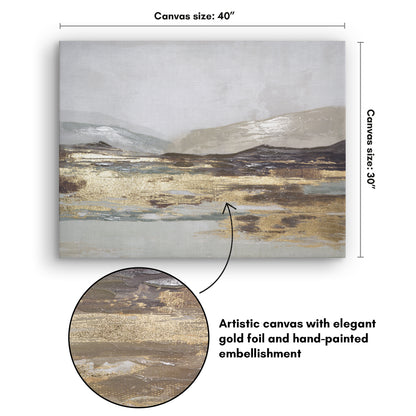 Abstract Earth Tones Canvas Wall Art with Hand-Painted Accents and Gold Foil - Gallery Wrap