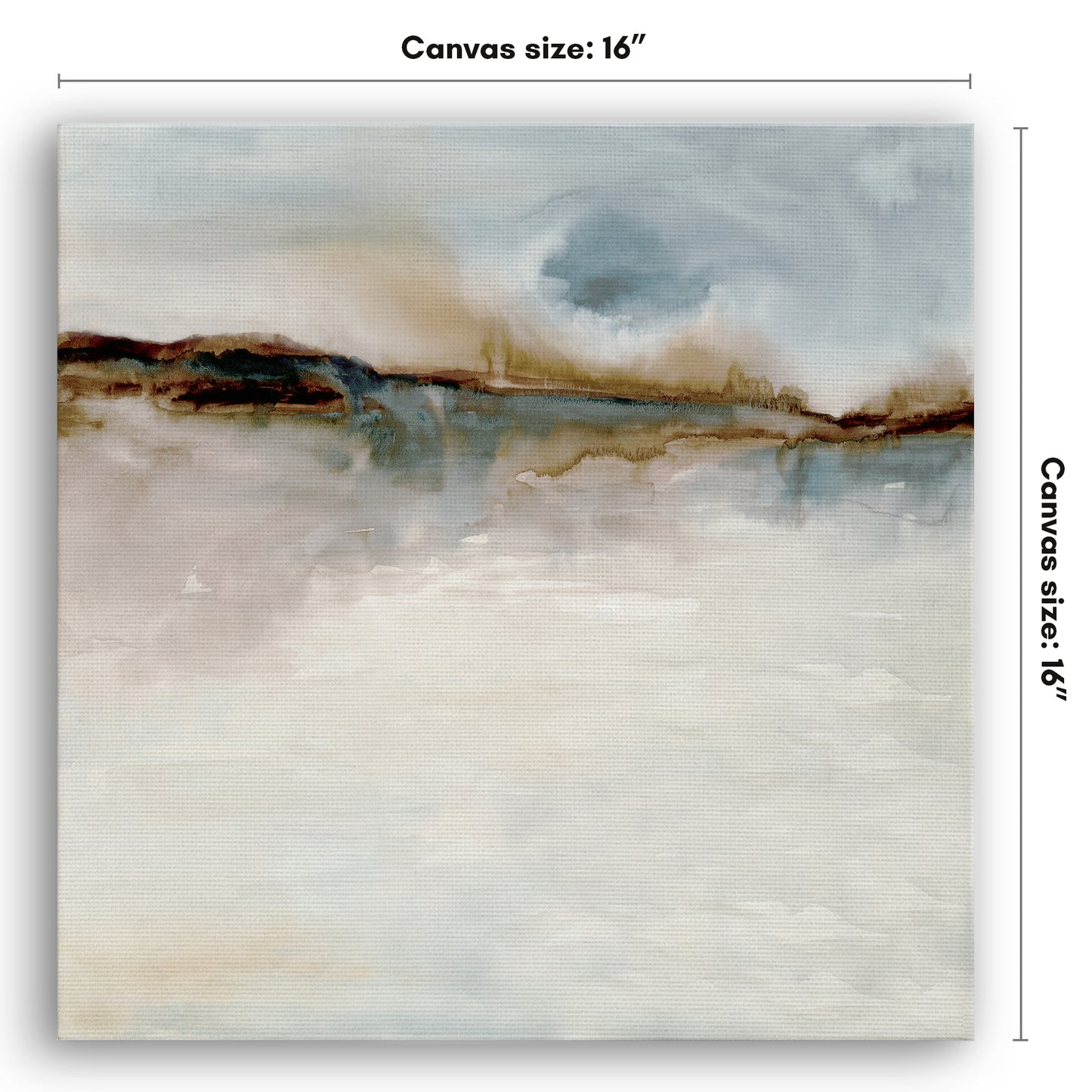 Abstract Earth Tones Canvas Wall Art - Gallery Wrap - The ‘Memories of Lake’ by Pi Creative Art