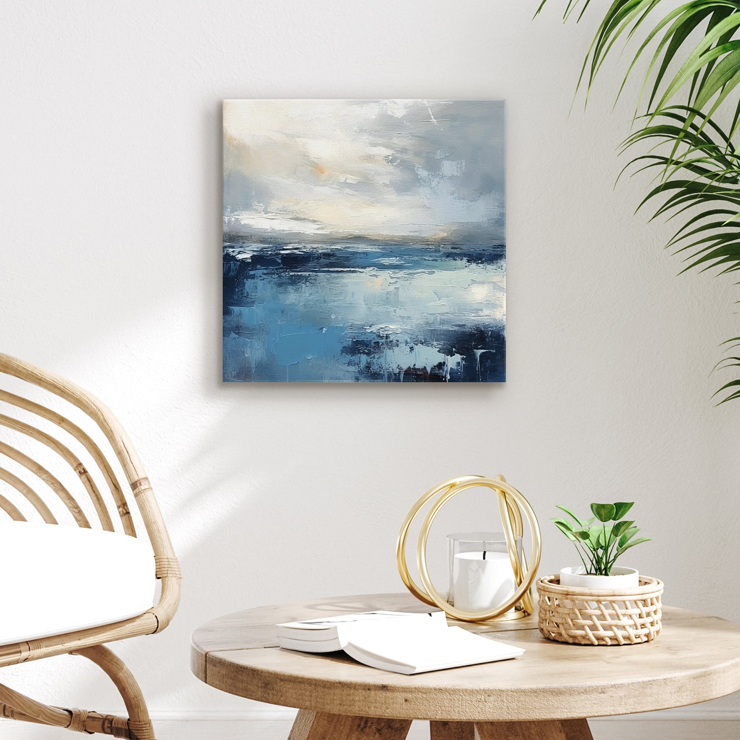 Abstract Earth Tones Canvas Wall Art - Gallery Wrap - The ‘Oasis of Serenity’ by Pi Creative Art
