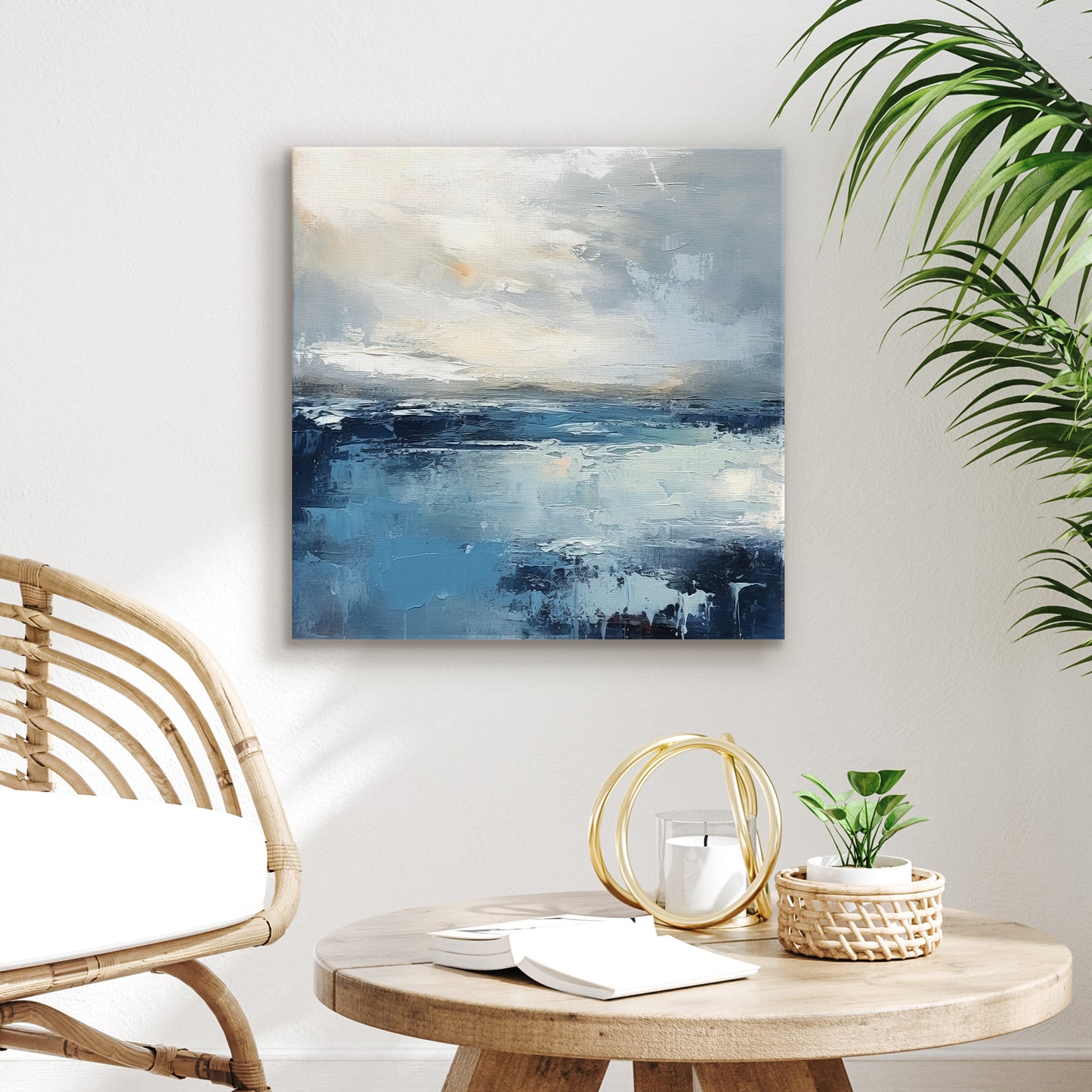 Abstract Earth Tones Canvas Wall Art - Gallery Wrap - The ‘Oasis of Serenity’ by Pi Creative Art