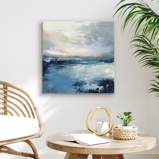 Abstract Earth Tones Canvas Wall Art - Gallery Wrap - The ‘Oasis of Serenity’ by Pi Creative Art