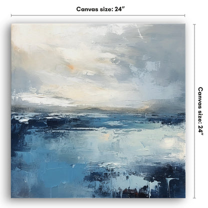 Abstract Earth Tones Canvas Wall Art - Gallery Wrap - The ‘Oasis of Serenity’ by Pi Creative Art