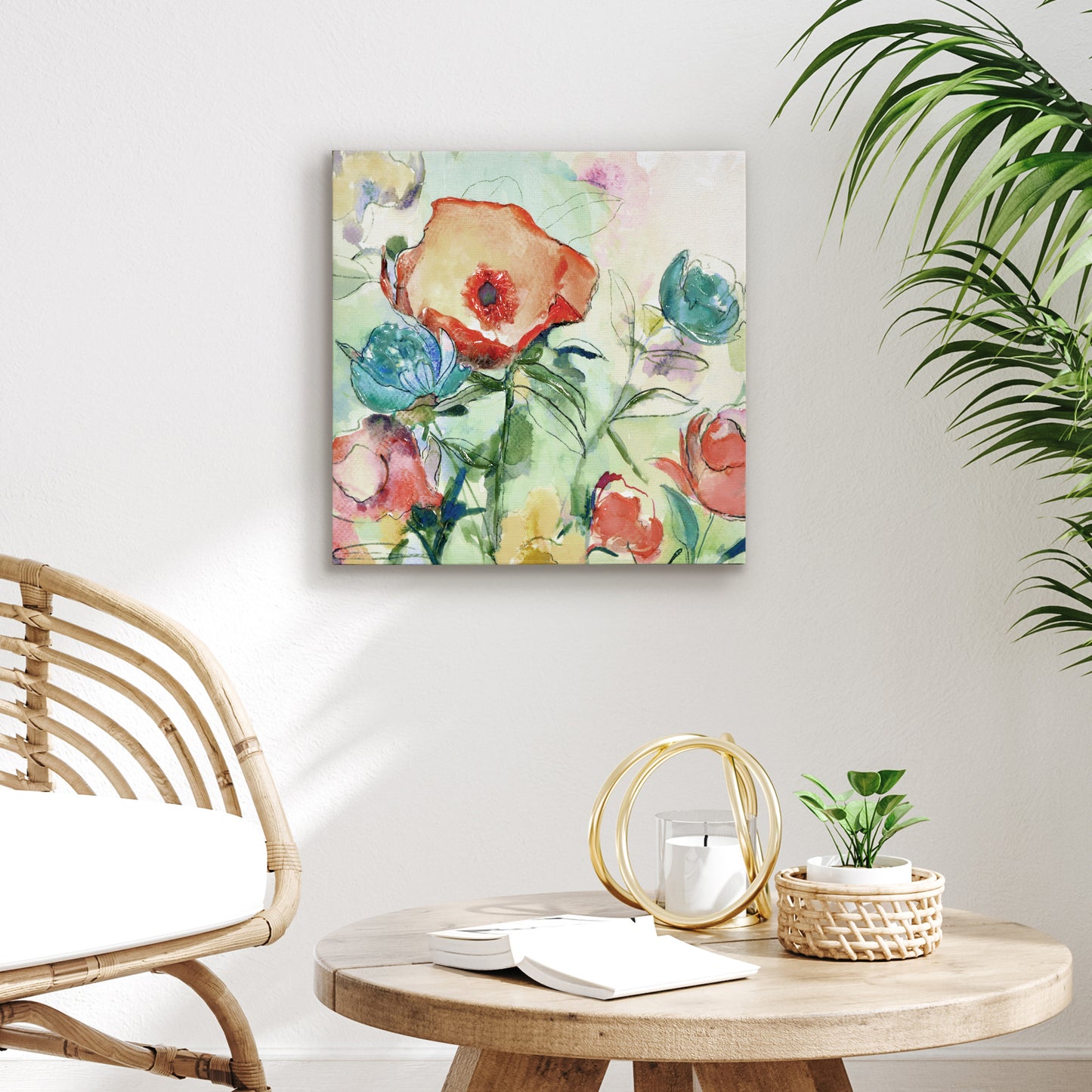 Americanflat Floral Canvas Wall Art with Hand-Painted Accents - Gallery Wrap - Blossom Lullaby
