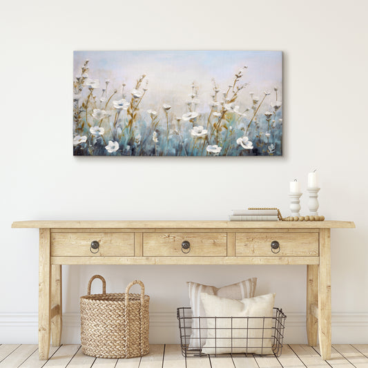 Americanflat Floral Canvas Wall Art with Hand-Painted Accents - Gallery Wrap - The Meadow of Tranquility