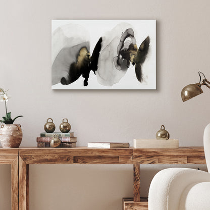 Black and White Modern Canvas Wall Art - Gallery Wrap - The ‘Flowing Rythm’ by Pi Creative Art